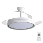 Ventilador de Techo con Luz LED y Aspas Plegables - Silencioso, Inteligente y Multifunción