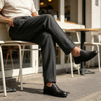 Pantalones casuales de pierna ancha plisados para hombre