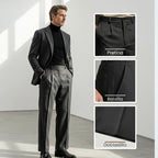 Pantalones casuales de pierna ancha plisados para hombre