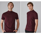 👕 Camiseta Ajustada de Cuello Alto para Hombre – Estilo Moderno y Confortable para Todos los Días ✨🔥