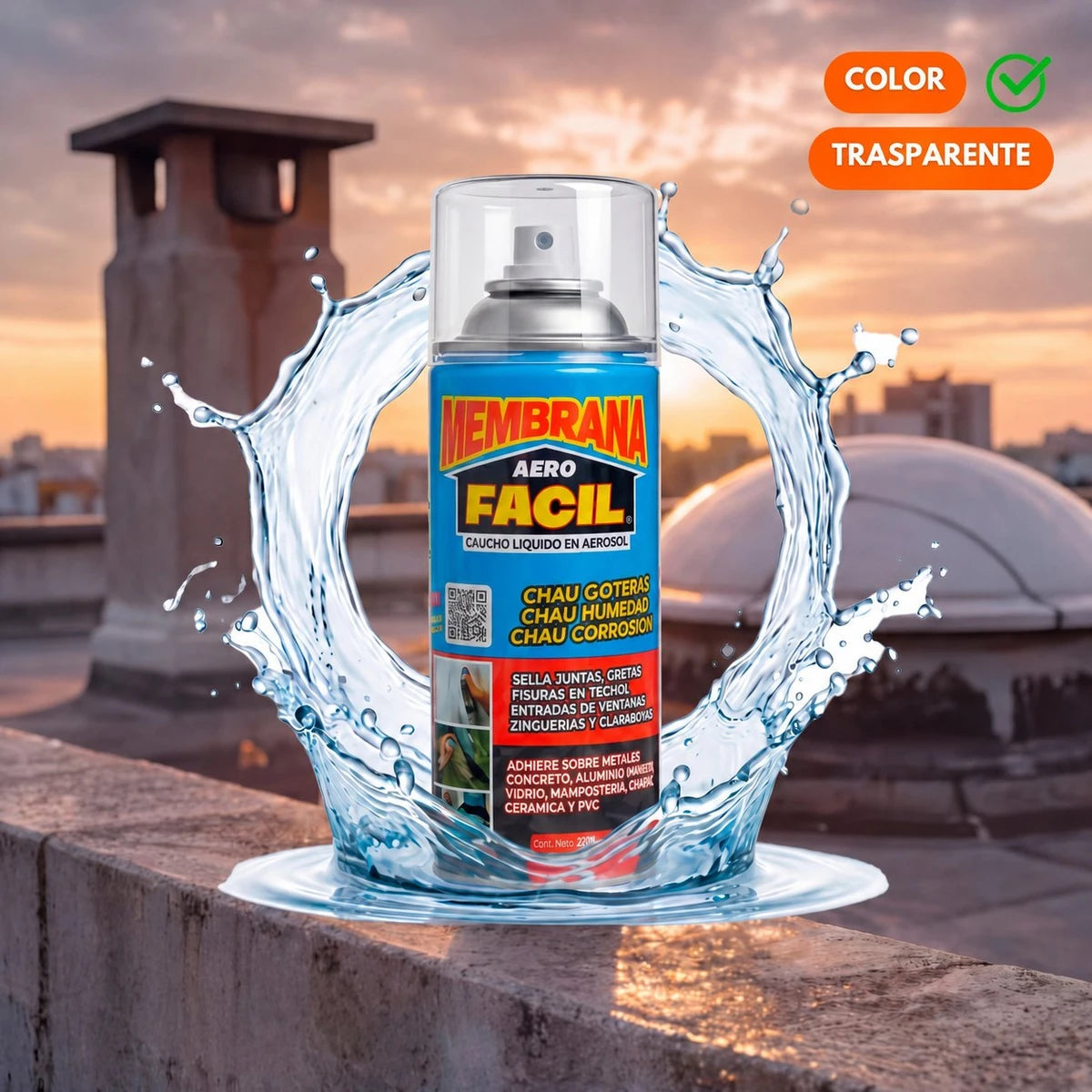 Spray Sellador Impermeable para Goteras, Grietas y Humedad 420 ml DRYVEXA™