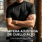 👕 Camiseta Ajustada de Cuello Alto para Hombre – Estilo Moderno y Confortable para Todos los Días ✨🔥