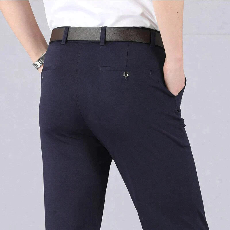 Pantalones clásicos de cintura alta para hombre