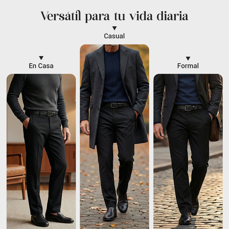 Pantalones clásicos de cintura alta para hombre