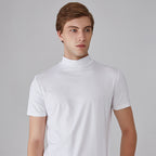 👕 Camiseta Ajustada de Cuello Alto para Hombre – Estilo Moderno y Confortable para Todos los Días ✨🔥