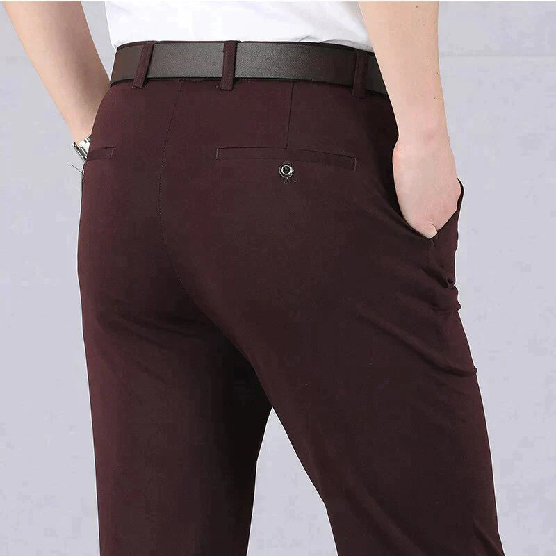 Pantalones clásicos de cintura alta para hombre