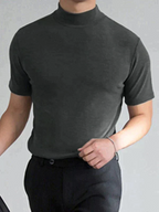 👕 Camiseta Ajustada de Cuello Alto para Hombre – Estilo Moderno y Confortable para Todos los Días ✨🔥