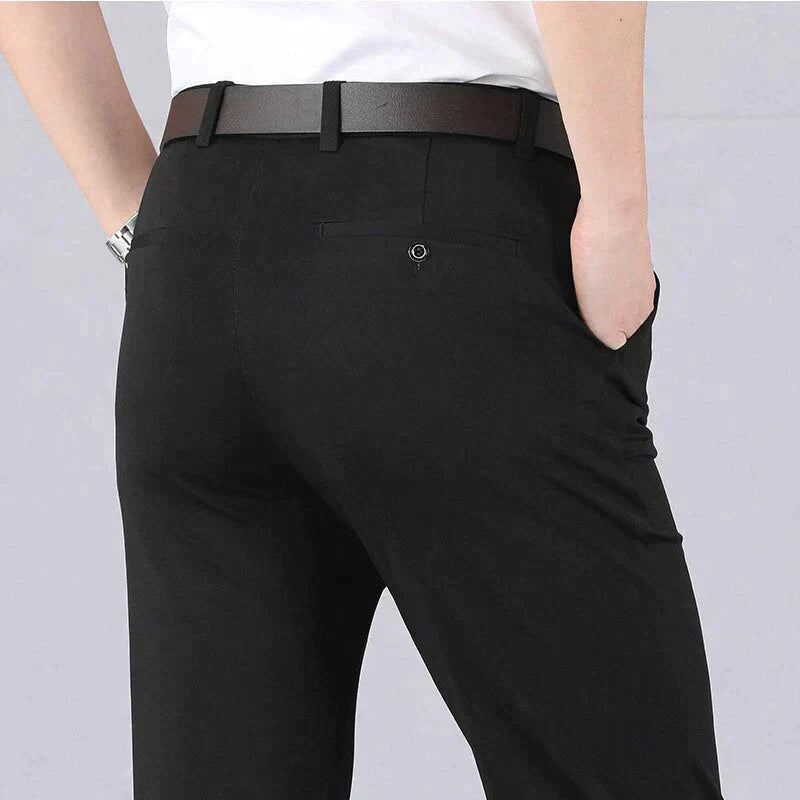 Pantalones clásicos de cintura alta para hombre