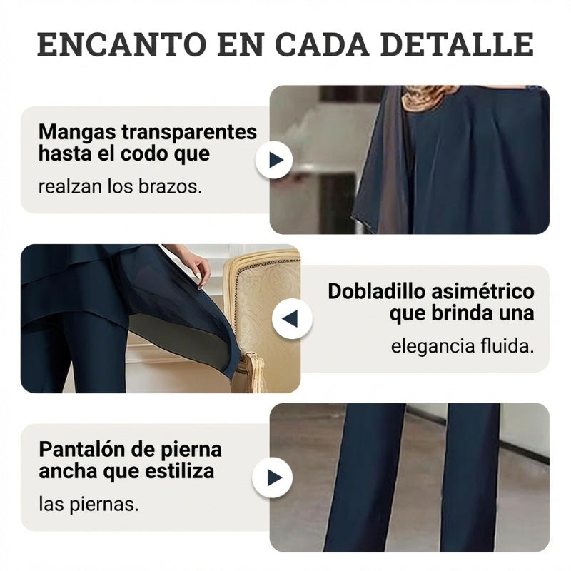 👗 Conjunto de 2 Piezas de Gasa para Mujer – Talla Grande, Estilo Moderno y Cómodo 💖✨