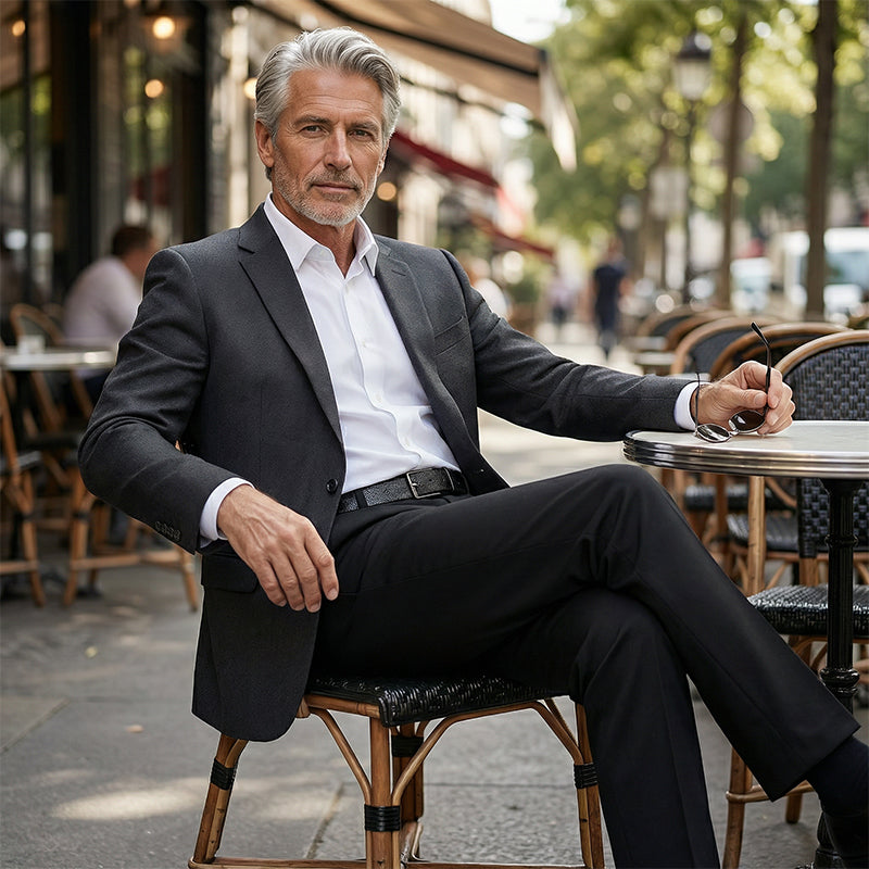 Pantalones clásicos de cintura alta para hombre