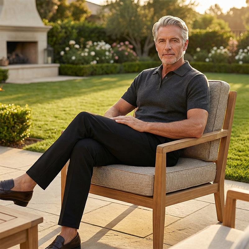 Pantalones clásicos de cintura alta para hombre