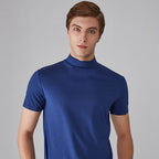 👕 Camiseta Ajustada de Cuello Alto para Hombre – Estilo Moderno y Confortable para Todos los Días ✨🔥