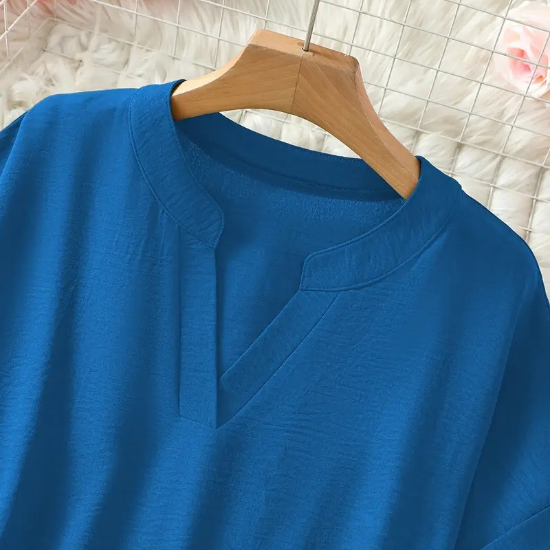 👕 Camiseta de Manga Corta Holgada y Lisa para Mujer – Estilo Casual y Moderno 🌸✨