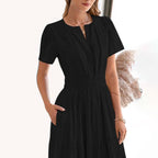 Vestido largo de cintura smock Bohemi chic para mujer