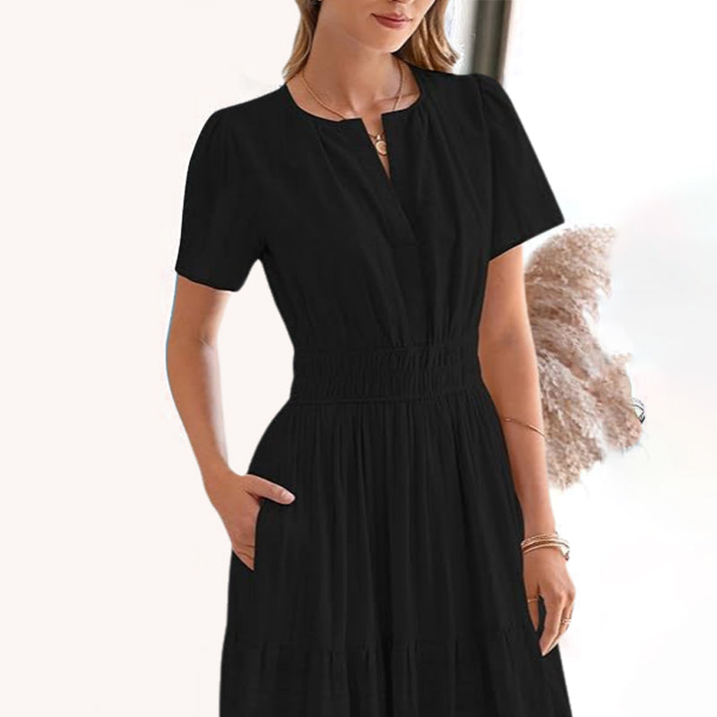 Vestido largo de cintura smock Bohemi chic para mujer
