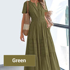 Vestido largo de cintura smock Bohemi chic para mujer