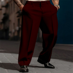 Pantalones casuales de pierna ancha plisados para hombre