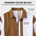 Conjunto de 2 piezas de camisa y pantalones con bloques de color para hombre